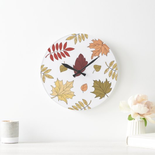 Herbstmuster Große Wanduhr (Zuhause)