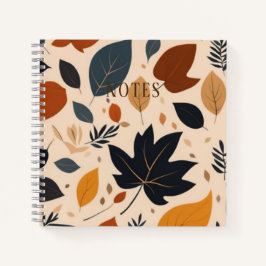 Herbstmuster Herbstmapfelleaf Notebook Notizblock