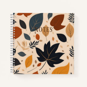 Herbstmuster Herbstmapfelleaf Notebook Notizblock