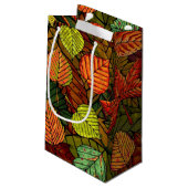 Herbstmuster Kleine Geschenktüte (Rückseite Schrägansicht)