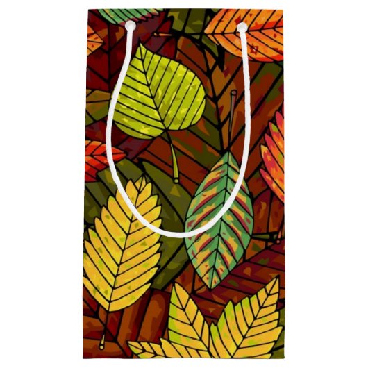 Herbstmuster Kleine Geschenktüte (Vorderseite)