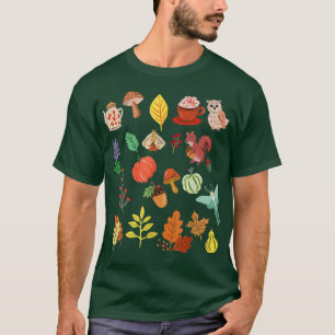 Herbstmuster, Kürbis, Moth, Pilze, Herbst T-Shirt