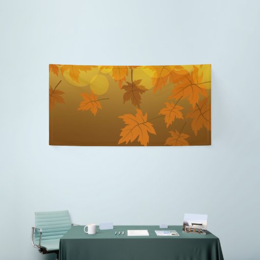 Herbstmuster mit abfallenden Ahorn-Blätter und Buc Banner (Messeveranstaltung)