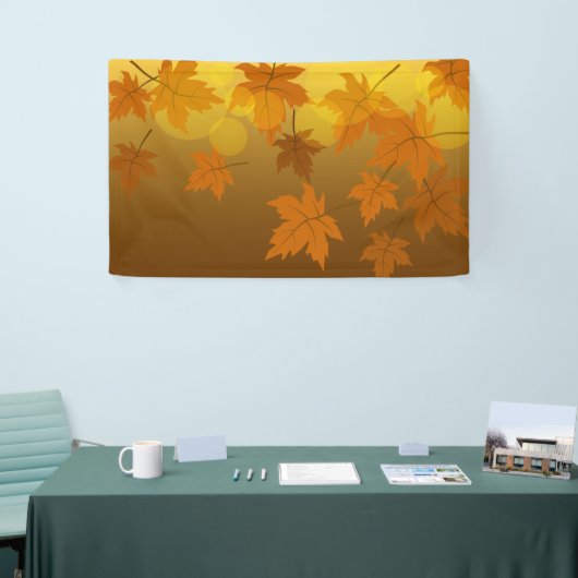 Herbstmuster mit abfallenden Ahorn-Blätter und Buc Banner (Messeveranstaltung)