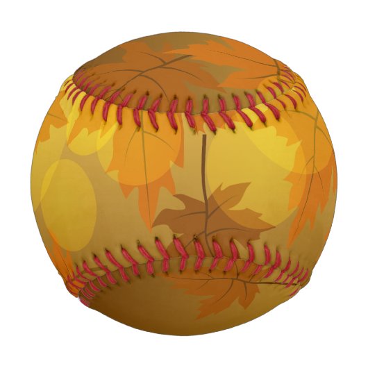 Herbstmuster mit abfallenden Ahorn-Blätter und Buc Baseball (Vorderseite)