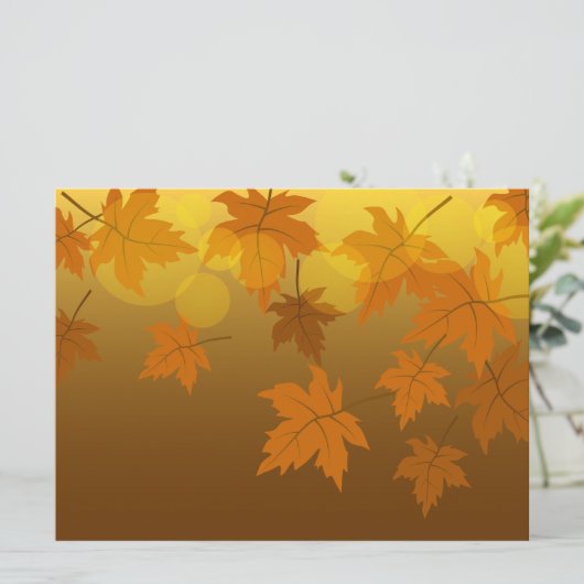 Herbstmuster mit abfallenden Ahorn-Blätter und Buc Einladung (Stehend Vorderseite)