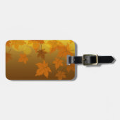 Herbstmuster mit abfallenden Ahorn-Blätter und Buc Gepäckanhänger (Vorderseite horizontal)