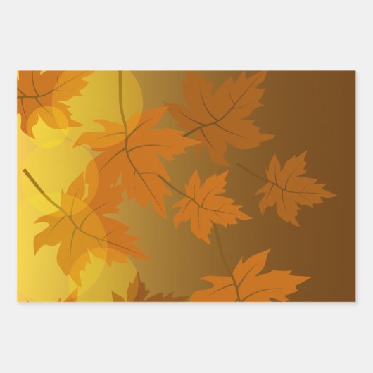 Herbstmuster mit abfallenden Ahorn-Blätter und Buc Geschenkpapier Set (Vorderseite 3)