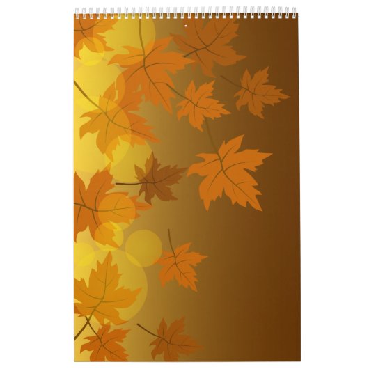Herbstmuster mit abfallenden Ahorn-Blätter und Buc Kalender (Titelbild)