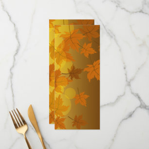 Herbstmuster mit abfallenden Ahorn-Blätter und Buc Menükarte