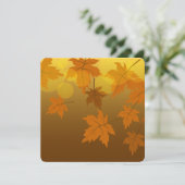 Herbstmuster mit abfallenden Ahorn-Blätter und Buc Menükarte (Stehend Vorderseite)