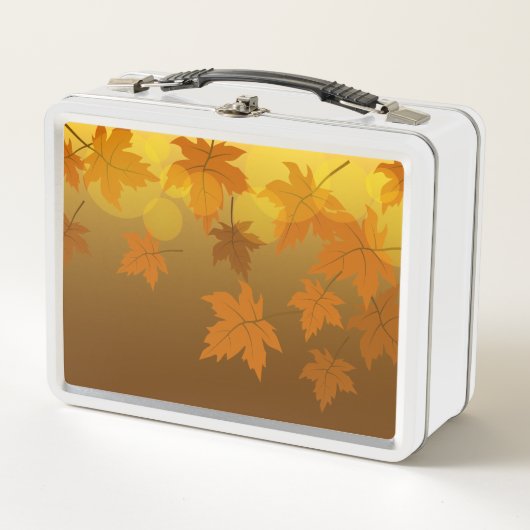 Herbstmuster mit abfallenden Ahorn-Blätter und Buc Metall Brotdose (Vorderseite)