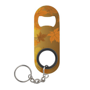 Herbstmuster mit abfallenden Ahorn-Blätter und Buc Mini Flaschenöffner