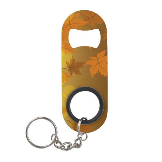 Herbstmuster mit abfallenden Ahorn-Blätter und Buc Mini Flaschenöffner (Vorderseite)