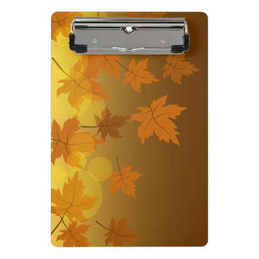 Herbstmuster mit abfallenden Ahorn-Blätter und Buc Mini Klemmbrett (Vorderseite)