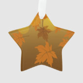 Herbstmuster mit abfallenden Ahorn-Blätter und Buc Ornament (Rückseite)