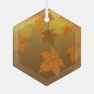 Herbstmuster mit abfallenden Ahorn-Blätter und Buc Ornament Aus Glas