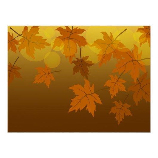 Herbstmuster mit abfallenden Ahorn-Blätter und Buc Poster (Vorderseite)