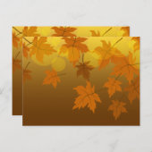 Herbstmuster mit abfallenden Ahorn-Blätter und Buc Postkarte (Vorne/Hinten)