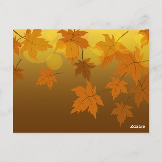 Herbstmuster mit abfallenden Ahorn-Blätter und Buc Postkarte (Rückseite)