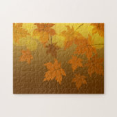 Herbstmuster mit abfallenden Ahorn-Blätter und Buc Puzzle (Horizontal)