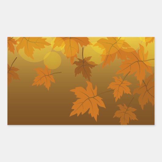 Herbstmuster mit abfallenden Ahorn-Blätter und Buc Rechteckiger Aufkleber (Vorderseite)