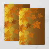 Herbstmuster mit abfallenden Ahorn-Blätter und Buc Save The Date (Vorne/Hinten)