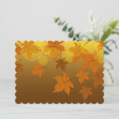 Herbstmuster mit abfallenden Ahorn-Blätter und Buc Save The Date (Stehend Vorderseite)