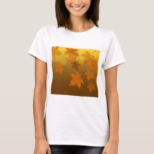 Herbstmuster mit abfallenden Ahorn-Blätter und Buc T-Shirt