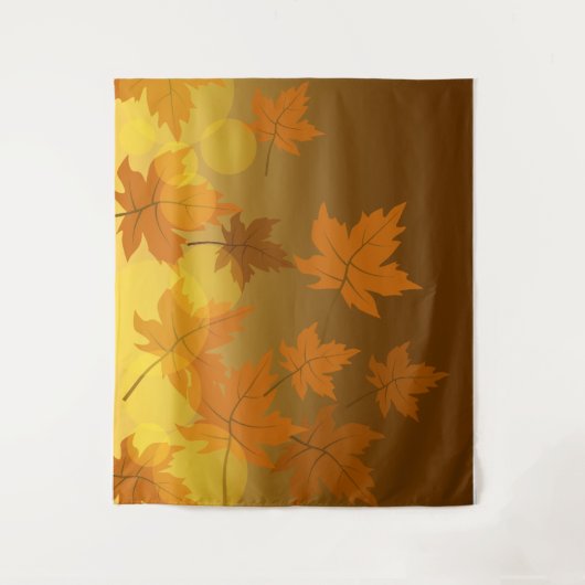 Herbstmuster mit abfallenden Ahorn-Blätter und Buc Wandteppich (Vorderseite)