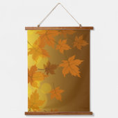 Herbstmuster mit abfallenden Ahorn-Blätter und Buc Wandteppich Mit Holzrahmen (Vorderseite)