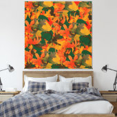 Herbstmuster mit fallenden Blättern Leinwanddruck (Insitu (Schlafzimmer))