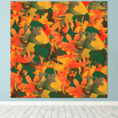 Herbstmuster mit fallenden Blättern Leinwanddruck (Insitu (Holzboden))