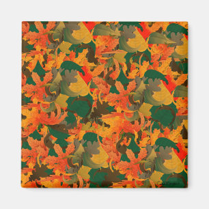 Herbstmuster mit fallenden Blättern Magnet