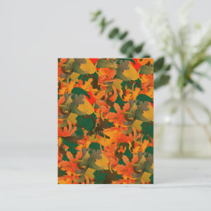 Herbstmuster mit fallenden Blättern Postkarte