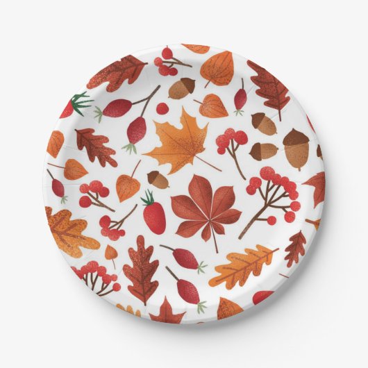 Herbstmuster Pappteller (Vorderseite)