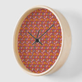 Herbstmuster rote orangefarbene Wandleuchte Uhr (Winkel)