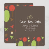 Herbstmuster Save the Date Einladung (Vorne/Hinten)