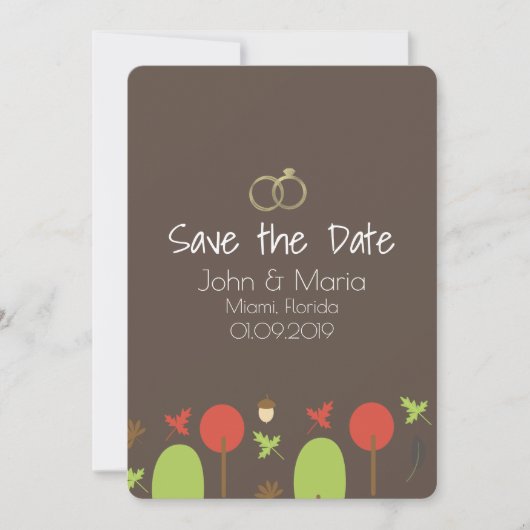 Herbstmuster Save the Date Einladung (Vorderseite)