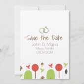 Herbstmuster Save the Date Kraft Einladung (Vorderseite)