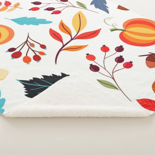 Herbstmuster Sherpa Blanket Sherpadecke (3/4)