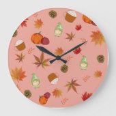 Herbstmuster Wandsperre Große Wanduhr (Vorderseite)