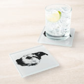 Herbstnachglühen — Terrier Glasuntersetzer (Schrägansicht)