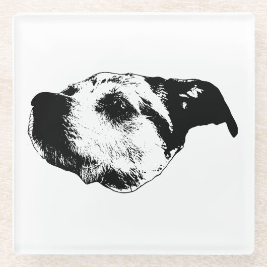 Herbstnachglühen — Terrier Glasuntersetzer (Vorderseite)