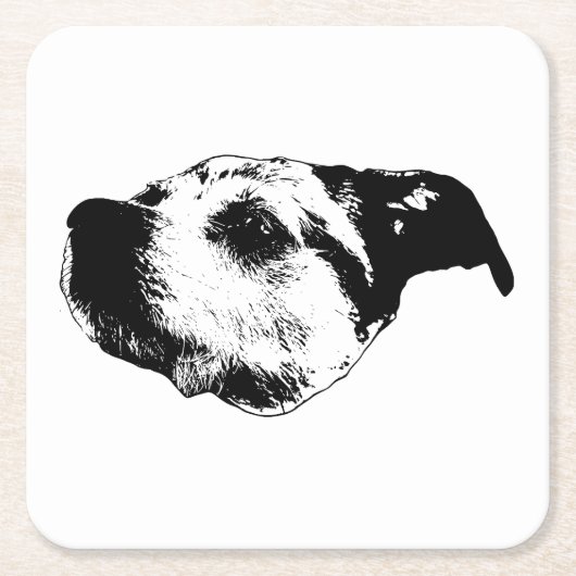 Herbstnachglühen — Terrier Rechteckiger Pappuntersetzer (Vorderseite)