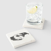 Herbstnachglühen — Terrier Steinuntersetzer (Seitenansicht)