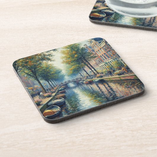 Herbstnachmittag am Kanal - Untersetzer (Linke Seite)