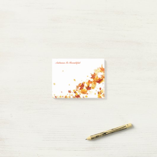 Herbstnachrichten-Herbst ist schön Post-it Note Klebezettel (Auf Schreibtisch)