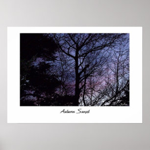 Herbstnacht Sonnenuntergang Poster