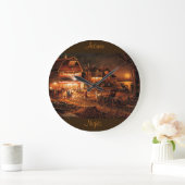 Herbstnächte im alten Stil Große Wanduhr (Zuhause)